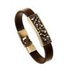 GTD029 liga retro simples couro de vaca pulseira cross-border estável fornecimento europeu e americano joias masculinas entrega de peça única