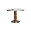 Mesa Redonda Redonda para Comedor de Apartamento Pequeño, Estilo Retro Francés, Mesa de Comedor Doméstica de Pizarra de Madera Maciza, Mesa Redonda Berg, Mesa de Comedor Estilo Mediados de Siglo, Modelo Nuevo
