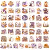 50 adesivos de Halloween em tons de cura, adesivos fofos de fantasminha, abóbora e sobremesa, decoração à prova d'água para uso transfronteiriço