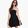 AliExpress estilo europeu e americano sexy peito envolto espartilho elástico backless off-shoulder emagrecimento cor sólida vestido vestido Mo