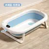 Tina de Baño para Bebé con Sensor de Temperatura Uso en Casa Plegable Antideslizante Tina de Baño para Bebé Puede Sentarse y Acostarse Tina de Baño Ampliada para Niños