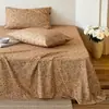 Sábana de una pieza de gasa de doble capa 100% algodón estilo coreano ins, algodón puro, fresca y simple, ropa de cama para dormitorio individual/doble 120*230