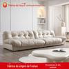 Foshan Móveis personalizados Baxter italiano minimalista nuvem sofá creme estilo silencioso linha reta sofá de pano de três pessoas