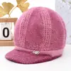 Nuevo Sombrero de Pescador de Piel de Conejo Otoño/Invierno para Mujeres de Mediana Edad y Mayores, Elegante Sombrero de Mamá, Forrado de Felpa, Cálido, Cortavientos, Sombrero de Lana Tejido de Ala Ancha