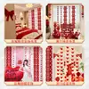 Decoração de Quarto de Casamento Casamento Caractere Long Xi Desenho Flor Terno Mulher Cortina Quarto Sala de Estar Casa Nova Cortina Decoração para Pendurar