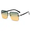 Novos Óculos de Sol Masculinos da Moda Tendência, Óculos de Sol com Lente Quadrada de PC, Óculos de Sol Femininos Estilo Street com Proteção Solar Meia-Armação