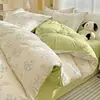 Conjunto de Roupa de Cama de Algodão Integral de Quatro Peças, Algodão Puro Novo Estilo 2026, Roupa de Cama Fresca e Simples, Lençol, Capa de Edredom, Conjunto de Três Peças, Adequado para Todas as Estações