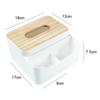 Caja de pañuelos de múltiples rejillas, creativa caja de papel con cubierta de madera para escritorio, para el hogar, sala de estar, mesa de centro, caja de almacenamiento de control remoto de plástico simple