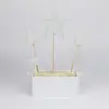 Conjunto Grande e Pequeno Sete Enfeites Vermelhos de Amor Estrela Dourada de Cinco Pontas Bandeira de Decoração de Bolo de Aniversário Festa em Forma de Coração