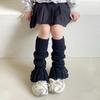 Meias Infantis Femininas Estilo Ballet Meias de Renda para Panturrilha Outono e Inverno Chifre Lolita Listras Verticais Tricô Longo Espessado Protetor de Perna