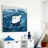 Altibajos y Paz Dibujo Animado Cisne Creativo Pintura Decorativa para Sala de Estar Pintura Sanadora para Dormitorio Arte de Nicho Pintura para Pasillo