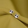 Pendientes de Plata Pura S999 de Panda para Mujer, Lindos Accesorios Estilo Coreano y Japonés, Pendientes Pequeños y Versátiles de Dibujos Animados, Venta al por Mayor