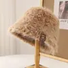 Nuevo Sombrero de Pescador para Mujer de Otoño e Invierno, Suave Sombrero de Pescador de Lana de Cordero, Parche Cálido de Felpa, Lindo Sombrero Cálido de Estilo Japonés