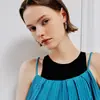 Brincos de design nicho para o dia a dia, moda europeia e americana, formato quadrado geométrico simples, brincos de alta qualidade estilo coreano