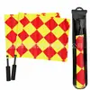 Bandeira de Toque de Futebol Bandeira de Mão para Árbitro Cabo de PVC Bandeira de Losango Vermelho e Amarelo com Bolsa de Armazenamento Direto da Fábrica