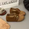 Mocasines Antideslizantes de Tacón Oculto Versátiles Moda 2026 Zapatos de Punta Fina para Mujer Hebilla de Cuero Otoño Suela Gruesa Zapatos Individuales