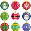 Decoración de bolas de Navidad con pegatinas de papel, pegatinas de dibujos animados de Papá Noel y muñeco de nieve, suministros de decoración para fiestas, tablones de anuncios del aula