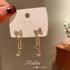 Pendientes de plata 925 con forma de estrella de cinco puntas y lazo, con borlas para mujer, diseño veraniego, elegantes y con sentido de las celebridades de Internet. Nuevos pendientes.