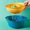 Cesta de escorrer de plástico de camada dupla para atacado, estilo pastoral, espessa, multifuncional para cozinha, cesta de lavagem, cesta de frutas para sala de estar