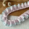 Acessórios de renda com bolinhas azuis, formato de coração, materiais para DIY, acessórios para bainha, babados plissados, fita