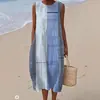 Vestido de Verano/Primavera Nuevo sin Mangas Estampado Elegante para Mujer 2026 Transfronterizo Amazon y Sitio Web Independiente
