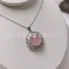 Pingente de Calcedônia Rosa Tipo Gelo com Banhos de Prata 925, Totalmente Cravejado com Diamantes, Pingente de Calcedônia Verde Hortênsia, Joalheria de Nicho