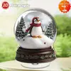 Impresión Plana Transfronteriza 2D Plano Rotación de 360 Grados Escena de Nieve Casa de Pingüinos Decoración de Escritorio Interior y Exterior Festival