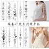 Pegatinas de Tatuaje de Planeta del Nuevo Espacio Transfronterizo Oscuras Elegantes de Moda Cadena de Estrellas Soñadora Pegatinas de Tatuaje Temporales de Planeta