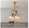 [Transfronterizo] Lámpara Colgante Retro Estilo Romántico Francés para Sala de Estar, Vidrio Dormitorio, Lámpara Vintage Comedor, Casa de Campo