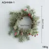 Set de decoración colgante de guirnalda navideña de PE con plantas verdes artificiales, bayas rojas, piñas y decoraciones para árbol de Navidad