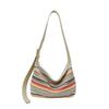 Bolsa de Palha Arco-Íris de Verão para Mulheres Casual Estilo Férias na Praia Grande Capacidade Bolsa de Ombro Nova Moda Bolsa Elegante para Mulheres