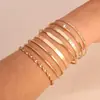 Pulseira Combinada de Comércio Exterior Nova Europeia e Americana, Conjunto de 8 Peças Aberto da Moda e Simples, Uma Pulseira com Diamante, Fábrica de Joias Transfronteiriça