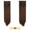 Extensões de Cabelo Europeias e Americanas Clip-In Conjunto de Sete Peças, Perucas Femininas de Comércio Exterior, 16 Peças de Cabelo Clip-In, Cabelo Longo Liso de Fibra de Alta Temperatura, Conjunto de Sete Peças de Extensões de Cabelo