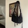 Bolso bandolera de nailon con lazo estilo coreano, nuevo, con cordón plisado, de un solo hombro, para dumplings, bolso de gran capacidad