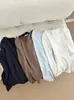 Camiseta básica ajustada de color liso con cuello en U estilo coreano, nueva colección de otoño, top tipo camiseta de manga larga suelto casual versátil simple