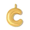 Pingente de Letra do Alfabeto Bolha, Pingente DIY de Aço Inoxidável Banhado a Ouro Polido, Colar Elegante para Mulheres, Pingente de Joia em Aço Titânio
