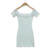 AY696-25 primavera nuevo estilo americano estilo chica hot encaje costuras hombro descubierto puro querer envolver cadera falda vestido