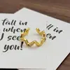 Anel Minimalista Vintage Liso Estreito Francês Retrô Escovado Geométrico Irregular Personalidade Anel para Mulheres