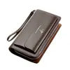 Bolsa de Mão Masculina Bolsa Clutch de Negócios Masculina com Zíper Duplo Grande Capacidade Bolsa para Celular Bolsa Clutch Multicartão de Comércio Exterior Transfronteiriço