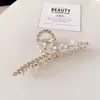 Novo Grampo de Cabelo Flor de Hibisco Antiga Chinesa para Mulheres Presilha de Pérola para Parte de Trás da Cabeça Novo Grampo de Tubarão Flor de Hibisco Antiga Chinesa