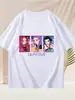 Merch de Grupo Femenino Kpop Demon Slayer Zoey Mirala Manga Corta Estampada Unisex Verano Versátil Camiseta de Algodón