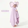Toalha de Banho para Bebê, Poncho de Bebê, Veludo Coral para Crianças, Absorvente de Água, Secagem Rápida, Roupão de Banho, Estampa de Desenho Animado, Estilo Fino de Verão