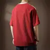 Camiseta de Manga Corta Seersucker Transpirable de Secado Rápido de Seda de Hielo para Hombre, Corte Holgado, Cuello Redondo Estampado, Camiseta de Verano Delgada de Media Manga