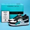 Aj Putian Sitio Web Oficial Auténtico Af1 Air Force One Escena del Crimen Zapatos Negros de Guerrero para Hombre Tenis Blancos Puros de Caña Baja