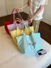 Bolsa de Lona Estilo Coreano Estilo Perezoso para Mujer, Bolso de Hombro de Nylon Casual de Gran Capacidad, Bolso Tote Simple para el Trabajo, Bolsa de Compras