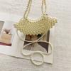 2025 Novo Estilo Simples Feito à Mão com Miçangas Imitação Pérola Bolsa de Mão Fashionável e Versátil para Banquete Bolsa Feminina