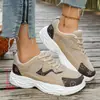 Zapatillas de malla de gran tamaño para mujer para primavera y otoño, estilo nuevo con suelas gruesas y cordones, zapatos deportivos y casuales transfronterizos, zapatos de papá para mujer, venta al por mayor