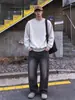 Sudadera con capucha azul marino cleanfit para hombre, primavera y otoño, peso pesado, estilo americano, manga larga, versátil, moderna, holgada, estilo básico