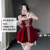 Vestido de Ano Novo de Natal Domila Roupa Atmosfera Vestindo Terno Sexy Feminino Outono e Inverno Veludo Sem Alças Saia