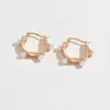 Brincos Geométricos de Metal Líquido Vulcânico Europeus e Americanos Transfronteiriços Design de Estrela Cravejada de Diamantes Ocos Moda de Nicho para Mulheres
